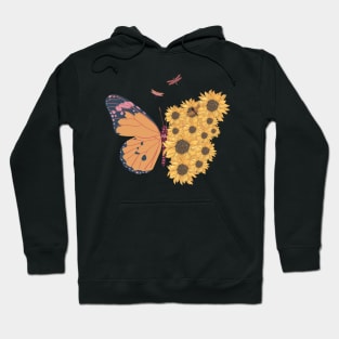Butterflys with flowers in attractive natural colors Hoodie